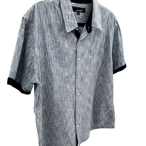 Coastal Mens Lightweight Blue Striped Short-Sleeve Button-Up Shirt XL - Picture 2 of 9